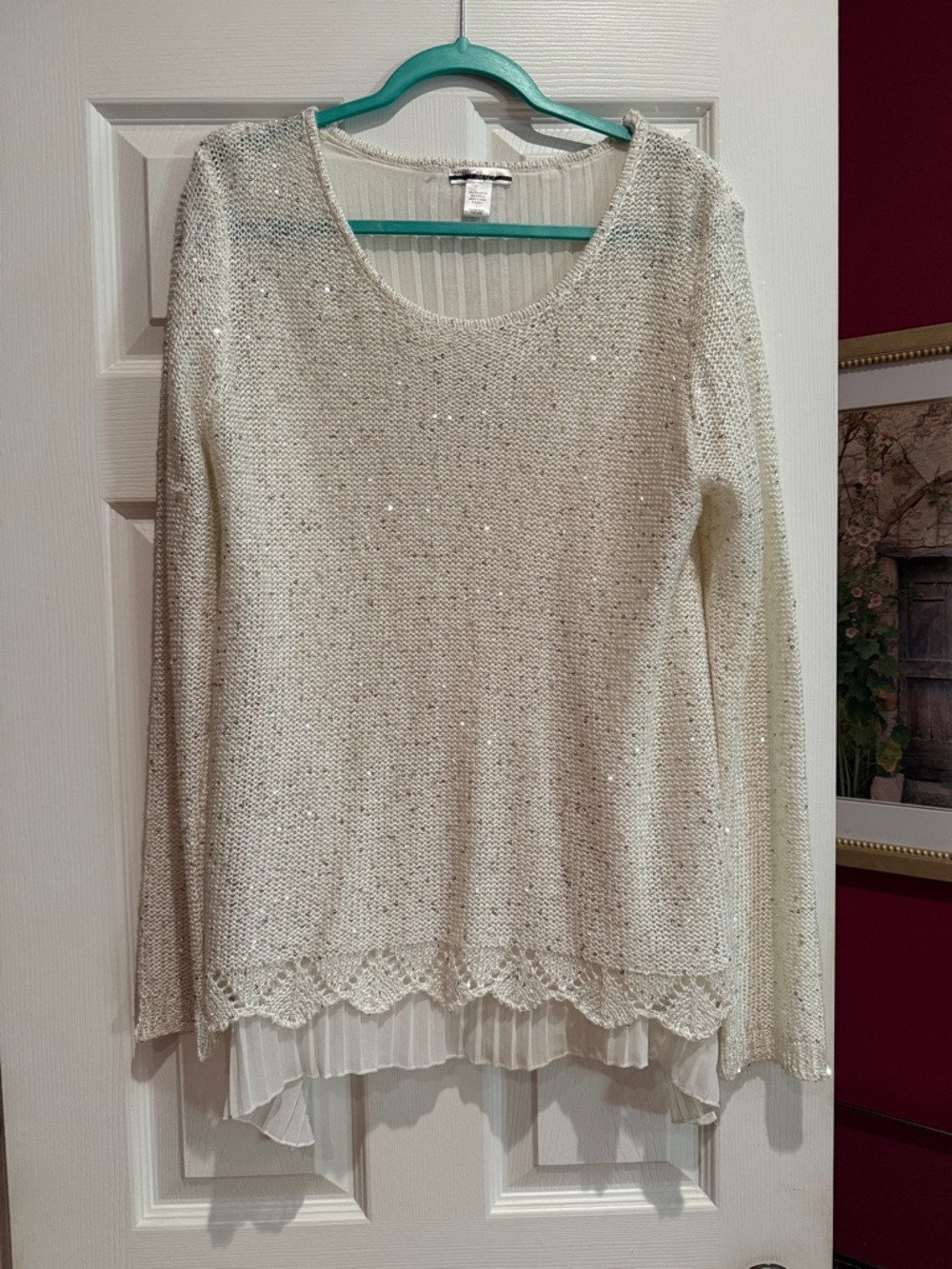 Mirror Image Lightweight Scoop Neck Sweater - Ivory